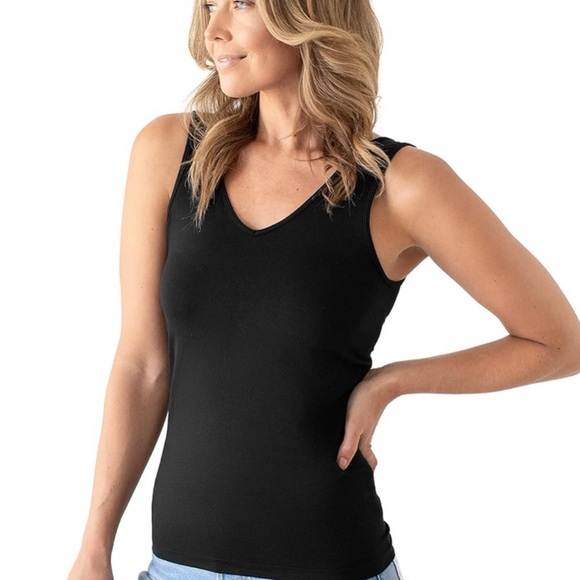 Davy Piper The Joanna Reversible Neckline Seamless Tank Top Black Size Small NWT - Picture 1 of 8